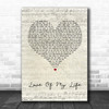 Jim Brickman Love Of My Life Script Heart Song Lyric Quote Print