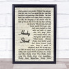 John Sullivan Hooky Street Song Lyric Vintage Script Quote Print