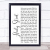 John Sullivan Hooky Street White Script Song Lyric Quote Print