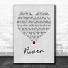 Joni Mitchell River Grey Heart Song Lyric Print