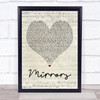 Justin Timberlake Mirrors Script Heart Song Lyric Quote Print