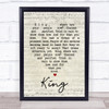 King UB40 Script Heart Quote Song Lyric Print