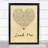 Kip Moore Lead Me Vintage Heart Quote Song Lyric Print