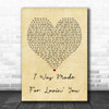 Kiss I Was Made For Lovin' You Vintage Heart Quote Song Lyric Print