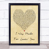Kiss I Was Made For Lovin' You Vintage Heart Quote Song Lyric Print