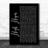 Kodaline High Hopes Black Script Song Lyric Quote Print