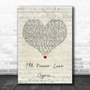 Lady Gaga & Bradley Cooper I'll Never Love Again Script Heart Song Lyric Print