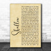 Lady Gaga & Bradley Cooper Shallow Rustic Script Song Lyric Quote Print