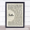 Lady Gaga & Bradley Cooper Shallow Song Lyric Vintage Script Quote Print