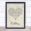 Lauren Wood Fallen Script Heart Song Lyric Quote Print Lauren Wood Fallen Script Heart Song Lyric Quote Print