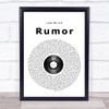 Lee Brice Rumor Vinyl Record Song Lyric Print