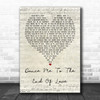 Leonard Cohen Dance Me To The End Of Love Script Heart Song Lyric Quote Print