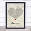 Lewis Capaldi Bruises Script Heart Song Lyric Quote Print