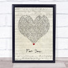 Liam Payne & Rita Ora For You Script Heart Quote Song Lyric Print