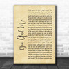 Lifehouse You And Me Rustic Script Song Lyric Quote Print