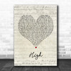 Lighthouse Family High Script Heart Song Lyric Quote Print