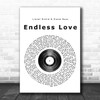 Lionel Richie & Diana Ross Endless Love Vinyl Record Song Lyric Quote Print