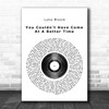 Luka Bloom You Couldn't Have Come At A Better Time Vinyl Record Song Lyric Print