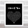 Lynyrd Skynyrd I Need You Black Heart Song Lyric Quote Print