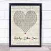 Maroon 5 Girls Like You Script Heart Song Lyric Quote Print