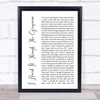Marvin Gaye I Heard It Through The Grapevine White Script Song Lyric Quote Print