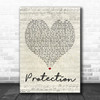 Massive Attack Protection Script Heart Song Lyric Quote Print