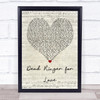 Meat Loaf Dead Ringer for Love Script Heart Quote Song Lyric Print