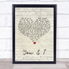 Michael Buble You And I Script Heart Song Lyric Quote Print