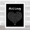 Everything But The Girl Missing Black Heart Song Lyric Music Wall Art Print