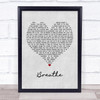 Midge Ure Breathe Grey Heart Quote Song Lyric Print