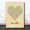 Midge Ure Breathe Vintage Heart Quote Song Lyric Print