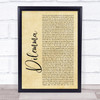 Nelly & Kelly Rowland Dilemma Rustic Script Song Lyric Quote Print