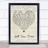 N-Trance Set You Free Script Heart Quote Song Lyric Print