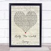 Oasis Half The World Away Script Heart Song Lyric Quote Print