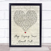 Oasis Stop Crying Your Heart Out Script Heart Song Lyric Quote Print