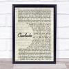 OMI Cheerleader Song Lyric Vintage Script Quote Print