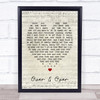Over & Over Fleetwood Mac Script Heart Quote Song Lyric Print