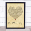 Paolo Nutini No Other Way Vintage Heart Quote Song Lyric Print