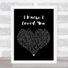 Savage Garden I Knew I Loved You Black Heart Song Lyric Music Wall Art Print