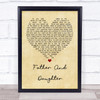 Paul Simon Father And Daughter Vintage Heart Quote Song Lyric Print