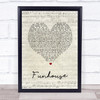 Pink Funhouse Script Heart Song Lyric Quote Print