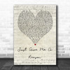 Pink Just Give Me A Reason Script Heart Quote Song Lyric Print