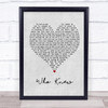 Pink Who Knew Grey Heart Quote Song Lyric Print