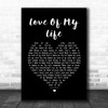 Queen Love Of My Life Black Heart Song Lyric Music Wall Art Print