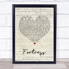 Queens of the Stone Age Fortress Script Heart Song Lyric Quote Print