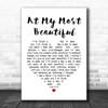 R E M At My Most Beautiful Heart Song Lyric Quote Print