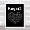 Robbie Williams Angels Black Heart Song Lyric Quote Print