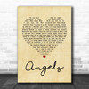 Robbie Williams Angels Vintage Heart Quote Song Lyric Print