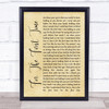 Rod Stewart For The First Time Rustic Script Song Lyric Quote Print