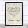 Roger Daltrey Oceans Away Script Heart Song Lyric Quote Print Roger Daltrey Oceans Away Script Heart Song Lyric Quote Print